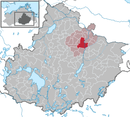 Altentreptows läge i Mecklenburg-Vorpommern