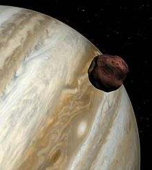 Simulation of Amalthea orbiting Jupiter