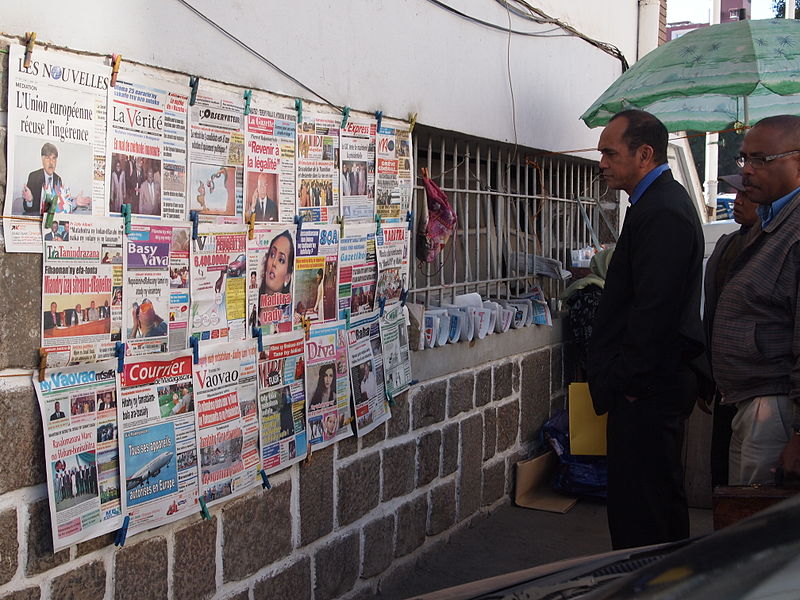 File:Antananarivo Madagascar people reading news.JPG