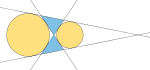 Tangent circles to the extended sides of an antiparallelogram