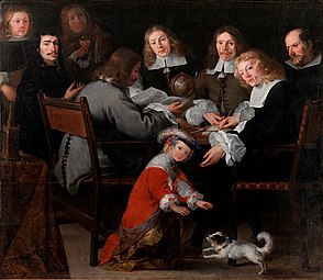 Der dänische Botschafter Cornelius Pedersen mit Entourage (Selbstporträt von Antolínez: zweiter von links, sitzend), 1662, 186,5 × 215,8 cm, Statens Museum for Kunst, Kopenhagen