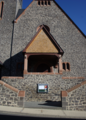 English: Church (entrance) in Antrifttal Vockenrod / Hesse / Germany