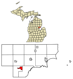 Location of Standish within Arenac County, Michigan