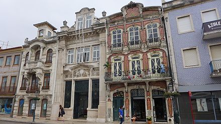 Riverfront buildings in Aveiro
