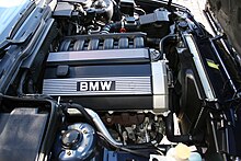 Initial version of the M50 (prior to 1992 Technical Update) BMW E34 Touring Lazurblau 1993 4.jpg