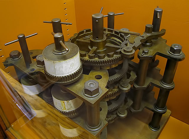 Part of Charles Babbage's Difference Engine including the addition and carry mechanisms