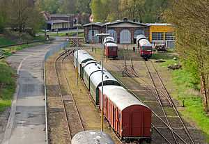 Estação Lüneburg Süd: galpão de motor e trilhos (2012)