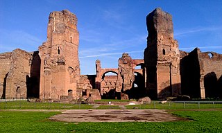 Baths of Caracalla Ancient Roman bath, a landmark of Rome, Italy