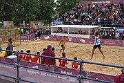 Deutsch: Beachhandball bei den Olympischen Jugendspielen 2018; Tag 5, 10. November 2018; Jungen, Hauptrunde - Thailand-Argentinien 2:1 English: Beach handball at the 2018 Summer Youth Olympics at 11 October 2018 – Boys Main Round – Thailand-Argentina 2:1