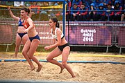 Deutsch: Beachhandball bei den Olympischen Jugendspielen 2018; Tag 5, 10. November 2018; Mädchen, Hauptrunde - Kroatien-Niederlande 1:2 English: Beach handball at the 2018 Summer Youth Olympics at 11 October 2018 – Girls Main Round – Croatia-Netherlands 1:2