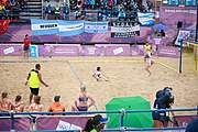 Deutsch: Beachhandball bei den Olympischen Jugendspielen 2018; Tag 5, 10. November 2018; Mädchen, Hauptrunde - Kroatien-Niederlande 1:2 English: Beach handball at the 2018 Summer Youth Olympics at 11 October 2018 – Girls Main Round – Croatia-Netherlands 1:2