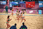 Deutsch: Beachhandball bei den Olympischen Jugendspielen 2018; Tag 5, 10. November 2018; Mädchen, Hauptrunde - Ungarn-Argentinien 1:2 English: Beach handball at the 2018 Summer Youth Olympics at 11 October 2018 – Girls Main Round – Hungary-Argentina 1:2