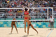 Deutsch: Beachvolleyball bei den Olympischen Jugendspielen 2018; Tag 11, 17. Oktober 2018; Mädchen, Finale – Italien (Claudia Scampoli & Nicol Bertozzi)- Russland (Maria Woronina & Maria Botscharow) 0:2 (19–21/19–21) English: Beach volleyball at the 2018 Summer Youth Olympics at 17 October 2018 – Girls Final – Italy (Claudia Scampoli & Nicol Bertozzi) - Russia (Maria Voronina & Maria Bocharova) 0:2 (19–21/19–21)