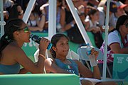 Deutsch: Beachvolleyball bei den Olympischen Jugendspielen 2018; Tag 8, 14. Oktober 2018; Mädchen, Achtelfinale – Mexiko-China 0:2 (15–21/16–21) English: Beach volleyball at the 2018 Summer Youth Olympics at 14 October 2018 – Girls Round of 16 – Mexico-China 0:2 (15–21/16–21)