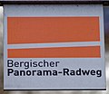 Kennzeichnungsschild des Bergischen Panorama-Radweges