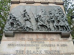 3 details from the Black Watch Memorial, Edinburgh.