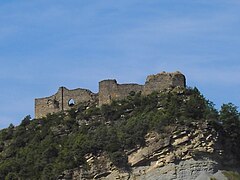 Vista del castell de Boltanya des del barranc de Cañimás