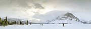 Bow Lake panorama in winter