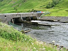 The River Awe Barrage in the Pass of Brander Brander Pass the Awe Barrage. - geograph.org.uk - 195291.jpg