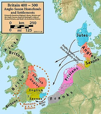 Els primers assentaments anglosaxons a Gran Bretanya (400-500)