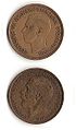 Modern British pennies with Latin inscription