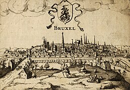 Փորագրություն, որը բերկայացնում է Բրյուսել քաղաքը(1610)