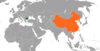 Location map for Bulgaria and China.