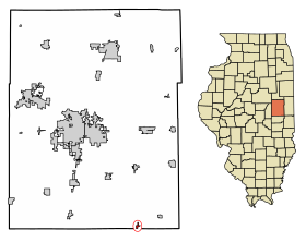 Champaign County Illinois Incorporated and Unincorporated areas Longview Highlighted.svg