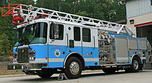 Chapel Hill fire truck, painted with the colors of the University of North Carolina at Chapel Hill Chapel hill firetruck.jpg
