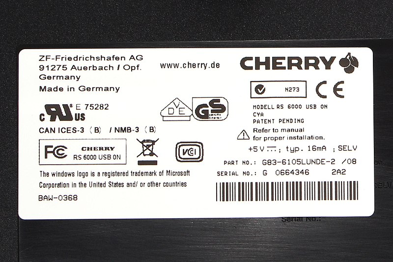 File:Cherry G83-6105LUNDE-2-08 -- rear label.jpg