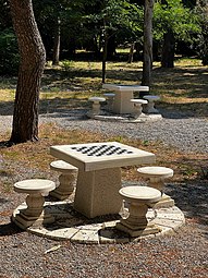 Mesa de ajedrez Park realizada en piedra.  Barra, Montenegro