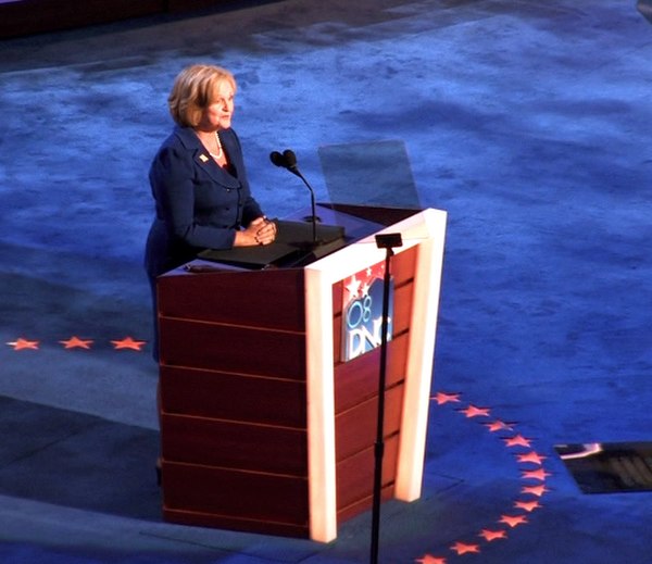 McCaskill speaks during the first night of the 2008 Democratic National Convention in Denver, Colorado.