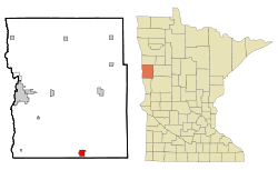 Location of Barnesville within Clay County and state of Minnesota