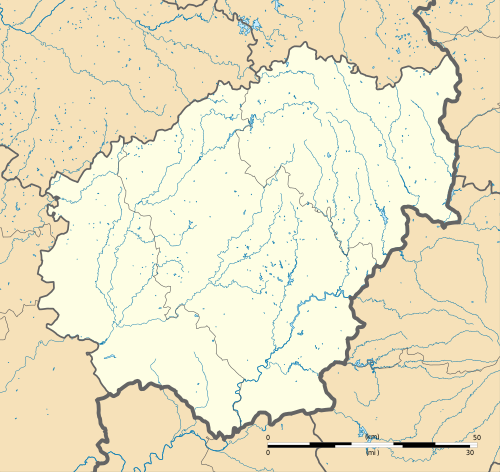 Mapa konturowa Corrèze