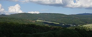 Windhain over Waldems-Wüstems seen from the Reinborn settlement, from the west.