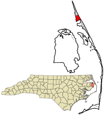 Dare County North Carolina incorporated and unincorporated areas Kitty Hawk highlighted.svg