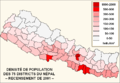 Densité de population des 75 districts