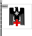 The emblem of the German Red Cross 1933-1945 (stylized Rich Eagle with head to left)