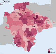 Devon 1832 map with Hundred subdivision Devon Map 1832.png