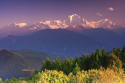 El macizo del Dhaulagiri visto desde el oeste desde Poon Hill