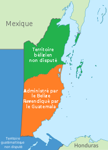 Disputed territory between Belize and Guatemala-fr.svg