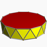 A uniform n-gonal antiprism has a 2n-sided regular skew polygon defined along its side edges. Dodecagonal antiprism.png