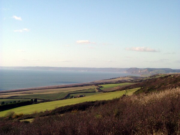 Golden Cap and East Devon from Burton Bradstock.