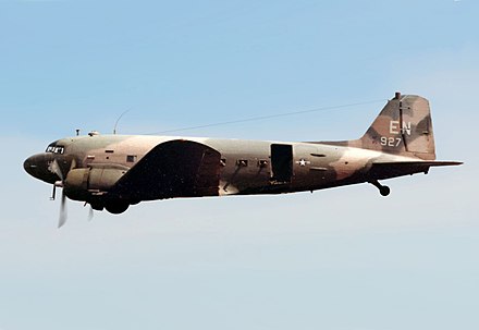 The AC-47 provided CAS with three port side mounted 7.62 mm miniguns.