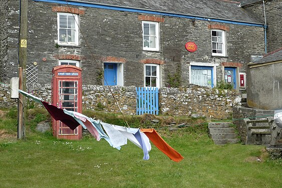 Clothes line at a small village in Cornwall