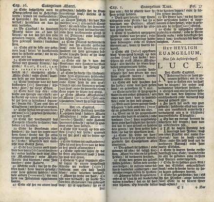 Textualis mixed with select use of Antiqua in an 1853 Dutch edition of the New Testament