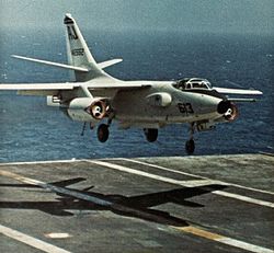 VAQ-135 EKA-3B landing on USS America in 1971 EKA-3B of VAQ-135 landing on USS America (CVA-66) in 1971.jpg