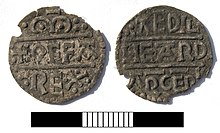 Ilk o'rta asr tanga, Aethelheard Penny, Offa rahbarligidagi Kanterberi arxiyepiskopi (FindID 584096) .jpg