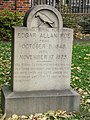 English: The Poe Toaster visits the marker for Edgar Allan Poe's original grave, Westminster Hall and Burying Ground, in Baltimore, MD every January