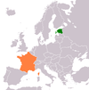 Location map for Estonia and France.